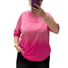 Фотография Футболка женская 25107 pink р.46-58 "Elena&Vika" недорого оптом от прямого поставщика