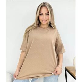 Фотография Футболка женская 26001 beige р.52-56 "Elena&Vika" недорого оптом от прямого поставщика