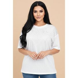 Фотография Футболка женская 26002 white р.52-56 "Elena&Vika" недорого оптом от прямого поставщика