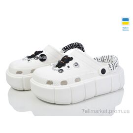 Фотография Кроксы женские летние Лето 152-2-4 білий (6 пар р.36-40) "Крок" недорого оптом от прямого поставщика