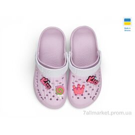 Фотография Кроксы детские летние Лето 009 рожевий (8 пар р.30-35) "Rai shoes" недорого оптом от прямого поставщика