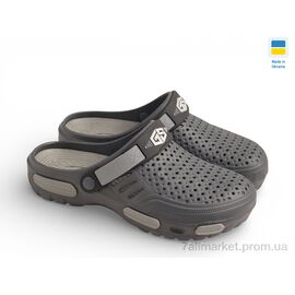Крокси чоловічі легкі Літо CM118 графіт (6 пар р.41-45) "Rai shoes" недорого оптом від прямого постачальника