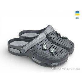 Фотография Кроксы детские летние Лето СД48 графіт (6 пар р.36-41) "Rai shoes" недорого оптом от прямого поставщика