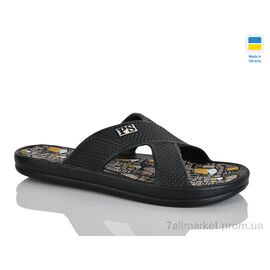Фотография Шлепки мужские пляжные Лето 227 чорний (8 пар р.40-46) "Крок" недорого оптом от прямого поставщика