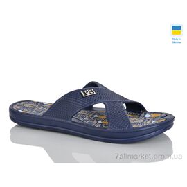 Фотография Шлепки мужские пляжные Лето 227 синій (8 пар р.40-46) "Крок" недорого оптом от прямого поставщика