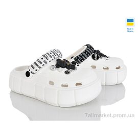 Фотография Кроксы женские летние Лето E152-2-4 білий (6 пар р.36-41) "Rai shoes" недорого оптом от прямого поставщика