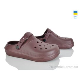 Фотография Кроксы женские летние Лето E161 шоколад (6 пар р.36-41) "Rai shoes" недорого оптом от прямого поставщика