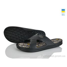 Фотография Шлепки мужские пляжные Лето E227 чорний (8 пар р.41-46) "Rai shoes" недорого оптом от прямого поставщика