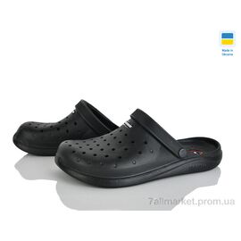 Фотография Кроксы мужские легкие Лето E232 чорний (8 пар р.40-46) "Rai shoes" недорого оптом от прямого поставщика