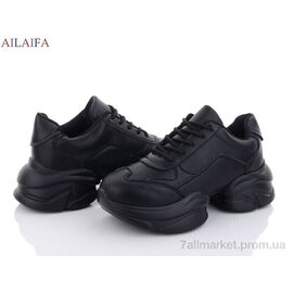 Кросівки жіночі модні Весна/осінь 2360 black (6 пар р.36-41) "Ailaifa" недорого оптом від прямого постачальника