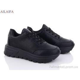 Кросівки жіночі модні Весна/осінь 2385 all black піна (6 пар р.36-41) "Ailaifa" недорого оптом від прямого постачальника
