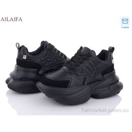 Кросівки жіночі модні Весна/осінь 8209 black (6 пар р.36-41) "Ailaifa" недорого оптом від прямого постачальника