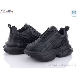 Фотография Кроссовки женские модные Весна/осень 8207 black (6 пар р.36-41) "Ailaifa" недорого оптом от прямого поставщика