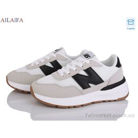 Фотография Кроссовки женские модные Весна/осень N07 white-black (8 пар р.36-41) "Ailaifa" недорого оптом от прямого поставщика