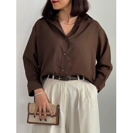 Фотография Блузка женская 1183 brown р.42-58 "FEMZONE" недорого оптом от прямого поставщика