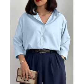 Фотография Блузка женская 1183 l.blue р.42-58 "FEMZONE" недорого оптом от прямого поставщика