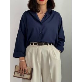 Фотография Блузка женская 1183 navy р.42-58 "FEMZONE" недорого оптом от прямого поставщика