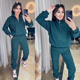 Фотография Костюм спортивный женский тёплый 6030 green р.42-52 "LINDA" недорого оптом от прямого поставщика