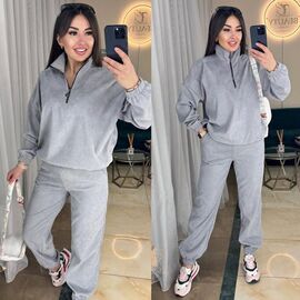 Фотография Костюм спортивный женский тёплый 6030 l.grey р.42-52 "LINDA" недорого оптом от прямого поставщика
