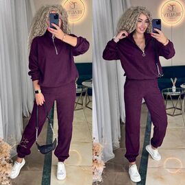 Фотография Костюм спортивный женский тёплый 6030 purple р.42-52 "LINDA" недорого оптом от прямого поставщика