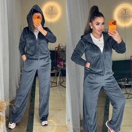 Фотография Костюм спортивный женский тёплый 6059 d.grey р.42-56 "LINDA" недорого оптом от прямого поставщика