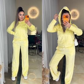 Фотография Костюм спортивный женский тёплый 6059 yellow р.42-56 "LINDA" недорого оптом от прямого поставщика