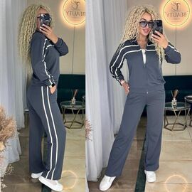 Фотография Костюм спортивный женский тёплый 9037 grey р.42-52 "LINDA" недорого оптом от прямого поставщика