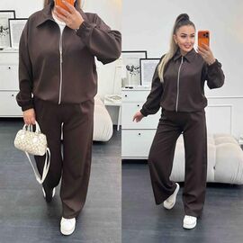 Фотография Костюм женский 9073 brown р.42-48 "LINDA" недорого оптом от прямого поставщика