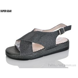 Босоніжки жіночі літні Літо A228-05 black (6 пар р.36-41) "Super Gear" недорого оптом від прямого постачальника