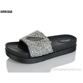 Шльопанці жіночі полегшені Літо 02-752 white (12 пар р.36-41) "Super Gear" недорого оптом від прямого постачальника