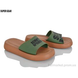 Шльопанці жіночі полегшені Літо 01-6216 khaki (10 пар р.36-41) "Super Gear" недорого оптом від прямого постачальника