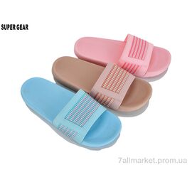 Шльопанці жіночі полегшені Літо 01-6334 mix (24 пар р.36-41) "Super Gear" недорого оптом від прямого постачальника