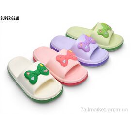 Фотография Шлепки детские летние Лето PV7793 mix (12 пар р.36-41) "Super Gear" недорого оптом от прямого поставщика