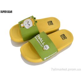 Фотография Шлепки детские летние Лето 0831-01 yellow (8 пар р.30-35) "Super Gear" недорого оптом от прямого поставщика