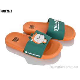 Фотография Шлепки детские летние Лето 0831-01 orange (8 пар р.30-35) "Super Gear" недорого оптом от прямого поставщика