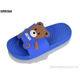Фотография Шлепки детские летние Лето 02065-09 navy (8 пар р.30-35) "Super Gear" недорого оптом от прямого поставщика