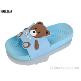 Фотография Шлепки детские летние Лето 02065-09 blue (8 пар р.30-35) "Super Gear" недорого оптом от прямого поставщика
