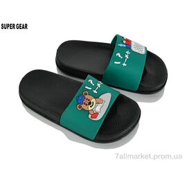 Фотография Шлепки детские летние Лето 00901-2 green (12 пар р.24-29) "Super Gear" недорого оптом от прямого поставщика