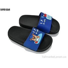 Фотография Шлепки детские летние Лето 00901-2 navy (12 пар р.24-29) "Super Gear" недорого оптом от прямого поставщика