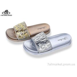 Фотография Шлепки женские облегченные Лето 02-888 gold-silver mix (12 пар р.36-41) "Jibukang" недорого оптом от прямого поставщика