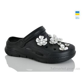 Крокси жіночі літні Літо 414 чорний (8 пар р.36-41) "Крок" недорого оптом від прямого постачальника