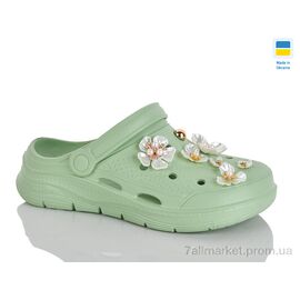Крокси жіночі літні Літо 413 фісташка (8 пар р.36-41) "Крок" недорого оптом від прямого постачальника