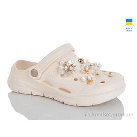 Крокси жіночі літні Літо 413 кремовий (8 пар р.36-41) "Крок" недорого оптом від прямого постачальника
