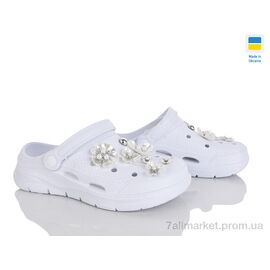 Крокси жіночі літні Літо 414 білий (8 пар р.37-41) "Golden Lion" недорого оптом від прямого постачальника
