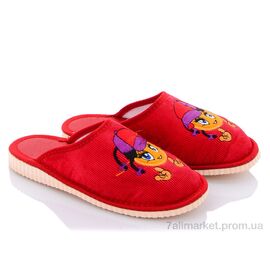 Фотография Тапки детские домашние Весна/осень Чап открытый красный (6 пар р.28-33) "Slippers" недорого оптом от прямого поставщика