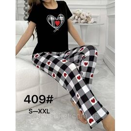 Фотография Пижама женская футболка+штаны р-ры S-XL"FLOWER" купить недорого от прямого поставщик