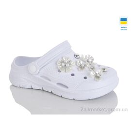 Фотография Кроксы женские летние Лето 414 білий (8 пар р.36-41) "Зручне взуття" недорого оптом от прямого поставщика