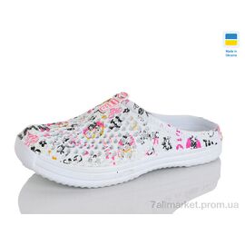 Фотография Кроксы женские летние Лето 107 біло-рожевий (8 пар р.36-41) "Зручне взуття" недорого оптом от прямого поставщика