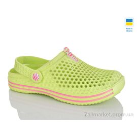 Фотография Кроксы женские летние Лето 106 салатовий (8 пар р.36-41) "Зручне взуття" недорого оптом от прямого поставщика