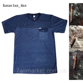 Фотография Футболка мужская молодёжная/батал р-ры 4XL-8XL (микс цв) "NICOLAS" недорого оптом от прямого поставщика